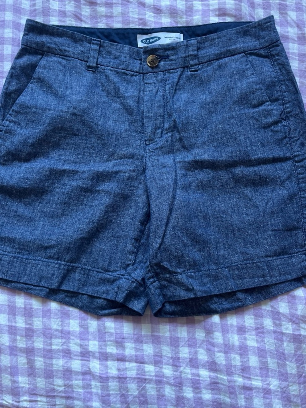 Old Navy Navy Blue Womens Casual Linen-Blend Shorts